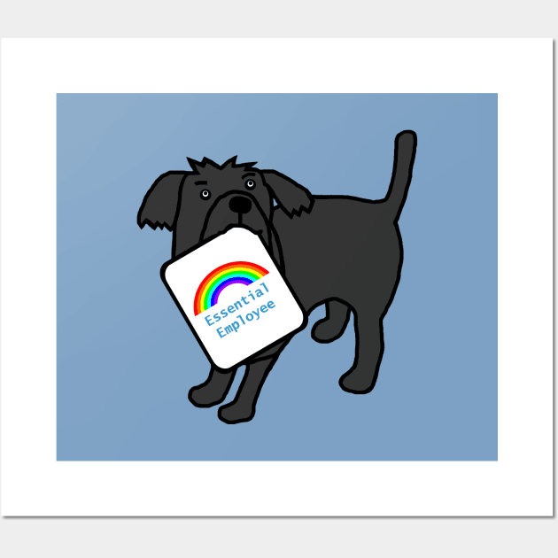 Essential Employee Rainbow and Dog Wall Art by ellenhenryart